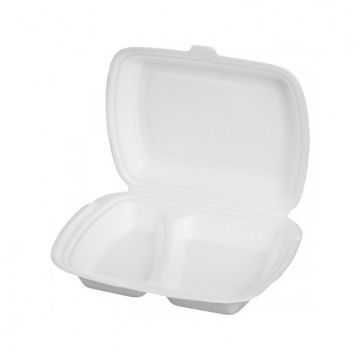 Ланч-бокс 2-секц. Белый 250х207х61мм ВПС, 100шт/уп. РФ - арт.185903