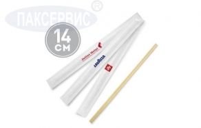 Размешиватель для кофе и чая 140 мм в инд.уп. с логотипом Заказчика, дерево