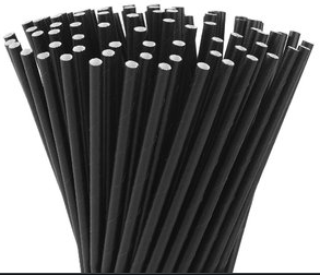 Трубочки бум. черные, d 6, 200 мм, 250 шт/уп