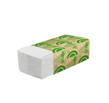 Полотенца бум. д/дисп. FOCUS белые 250 листов V-слож. 230*230мм 25г/м2, 15уп/кор. Рф - арт.187319