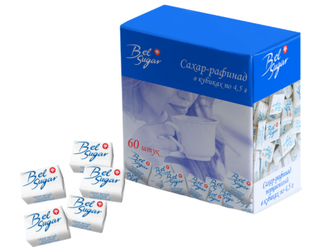 Сахар рафинад кубиками со стандартным дизайном.