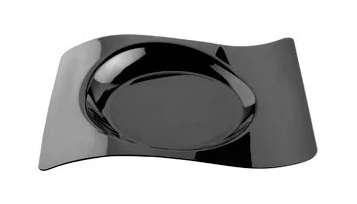 Тарелка прямоугольная черная "Волна", ПС, 230х280 мм, 5 шт.