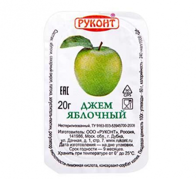 Руконт [яблоко] джем фруктовый порционный 140х20г