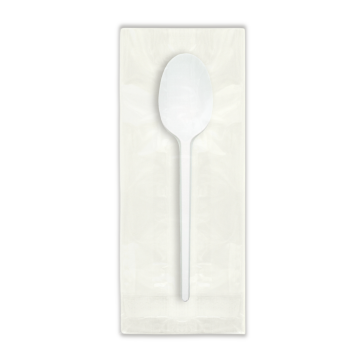 Ложка 165мм, белая, БИОполимер, в инд.упаковке, 300шт/кор - арт.187174