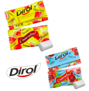 Жевательная резинка Dirol с логотипом заказчика