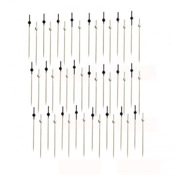 Пика "Шарики" черн/бел бамбук 100мм 100шт/уп 40уп/кор. Китай - арт.187399