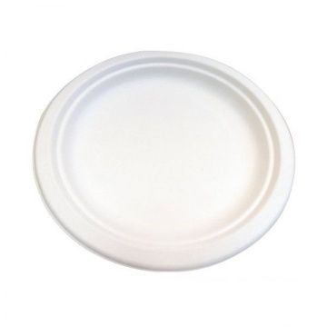 Тарелка плоская d225мм белая целлюлоза, 50шт/уп, 450шт/кор - арт.188741