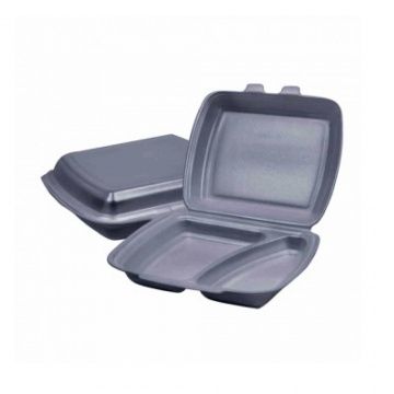 Ланч-бокс 2-секц. Черный 250х207х61мм ВПС, 100шт/уп. РФ - арт.185461