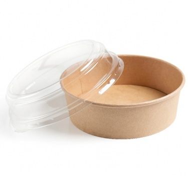Контейнер-салат 750мл с купольной крышкой ПЭТ КРАФТ d 150мм h 60мм 300шт/кор - арт.188490