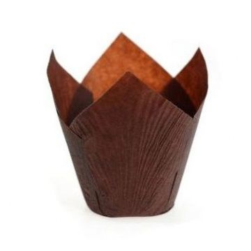 Форма для выпечки Тюльпан d50 h80мм коричневая бумага 180/1800 РФ - арт.188484