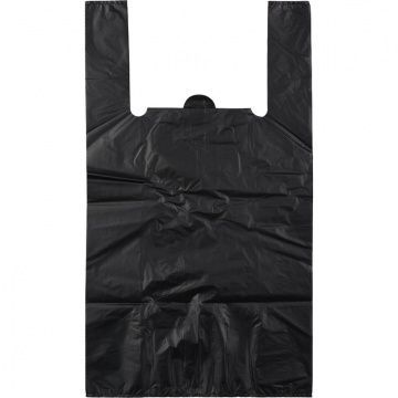 Пакет "майка" (30+16)*55см, 30 мкм 50кг черный ПНД 100/2000 - арт.187153