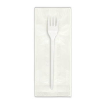 Вилка 165мм, белая, БИОполимер, в инд.упаковке, 300шт/кор - арт.187172