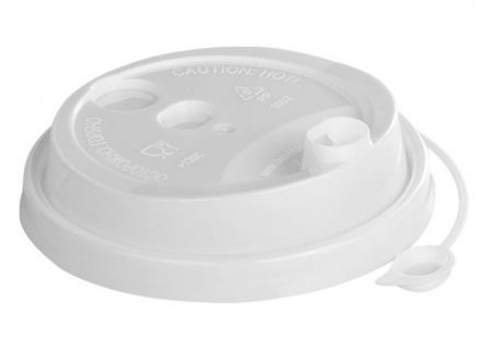 Крышка d 90 мм Hide с пробивным слотом и заглушкой БЕЛАЯ 50/1000кор., РБ - арт.188863