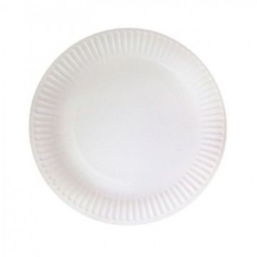 Тарелка мелованный картон d 180мм БЕЛАЯ Papperskopp 100/1000 РФ - арт.188420
