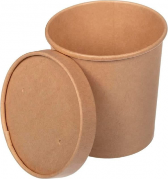 Контейнер-суп 390мл Крафт с картон. крышкой 500шт/кор РБ - арт.188404