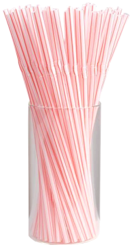 Трубочка д/коктейля гофр d5мм 210мм полосатая (бел.красная полоска) 50шт/уп 240уп/кор - арт.187290