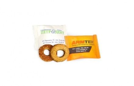 Печенье с логотипом заказчика в индивидуальной упаковке 8г